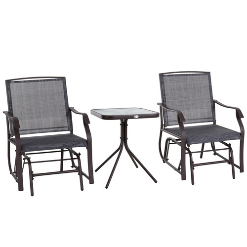 Glider chair set grey - set, steel