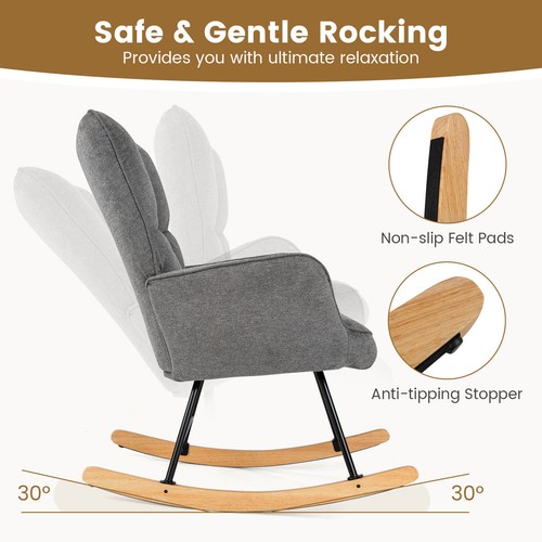 Linen nursery rocking chair - linen,