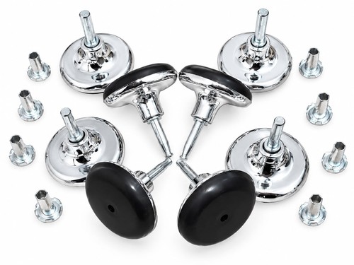 Chrome feet gliders castor - 8x,